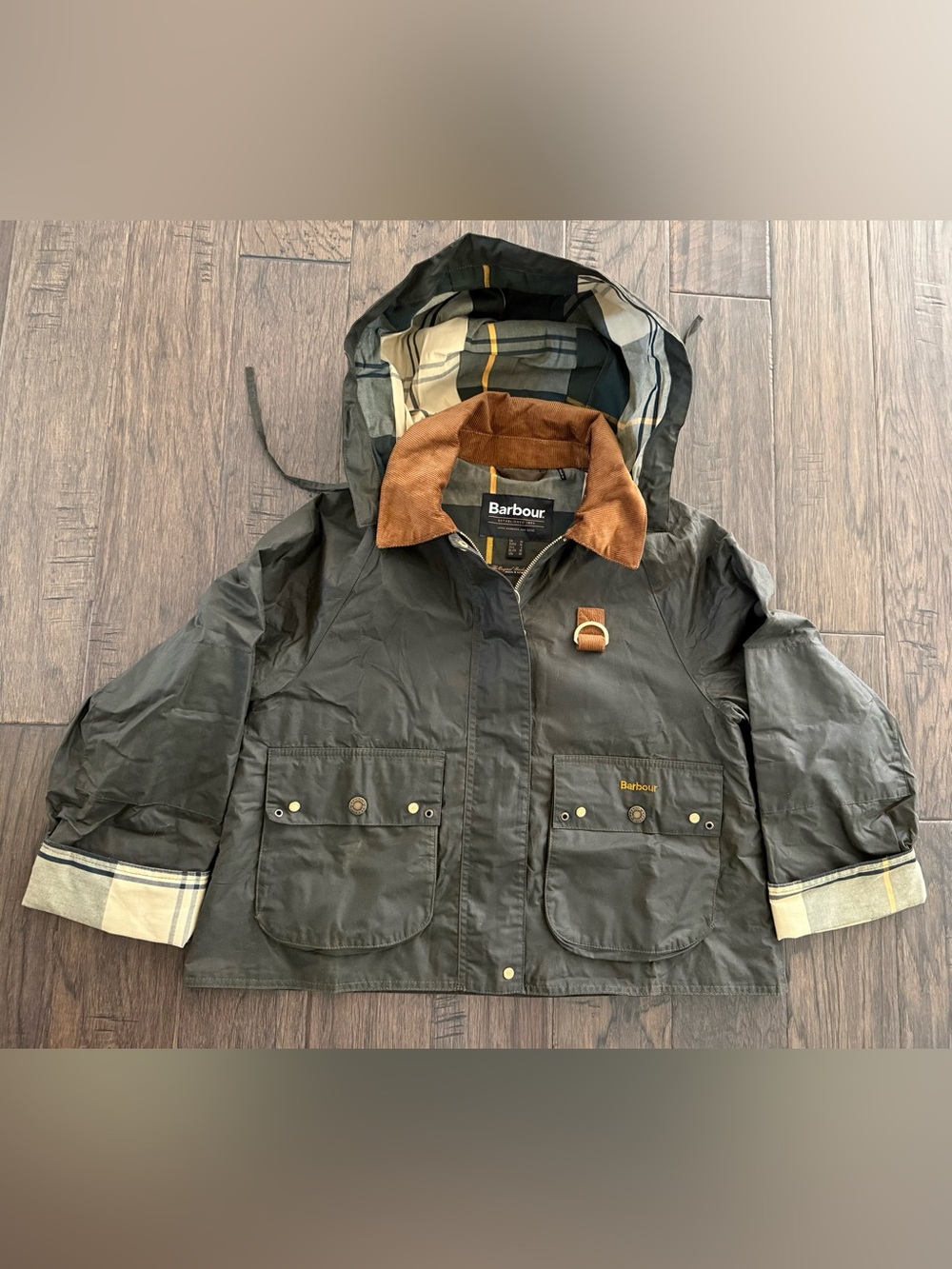 Barbour Erma Wax Jacket Olive Size 6